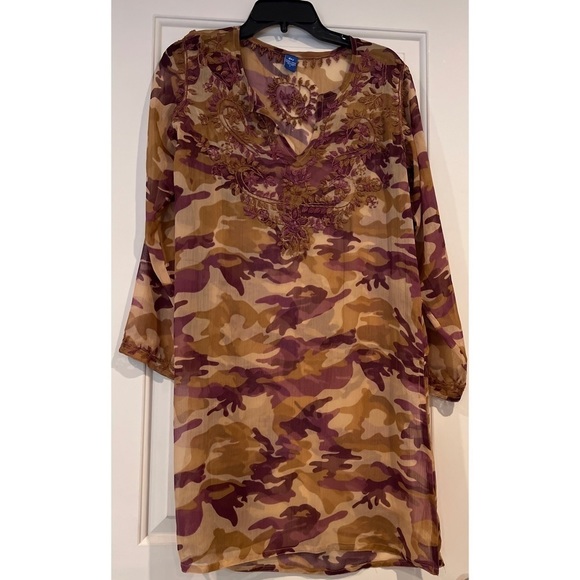 Raj SHEER EMBROIDERED TUNIC COVER UP - Picture 1 of 6